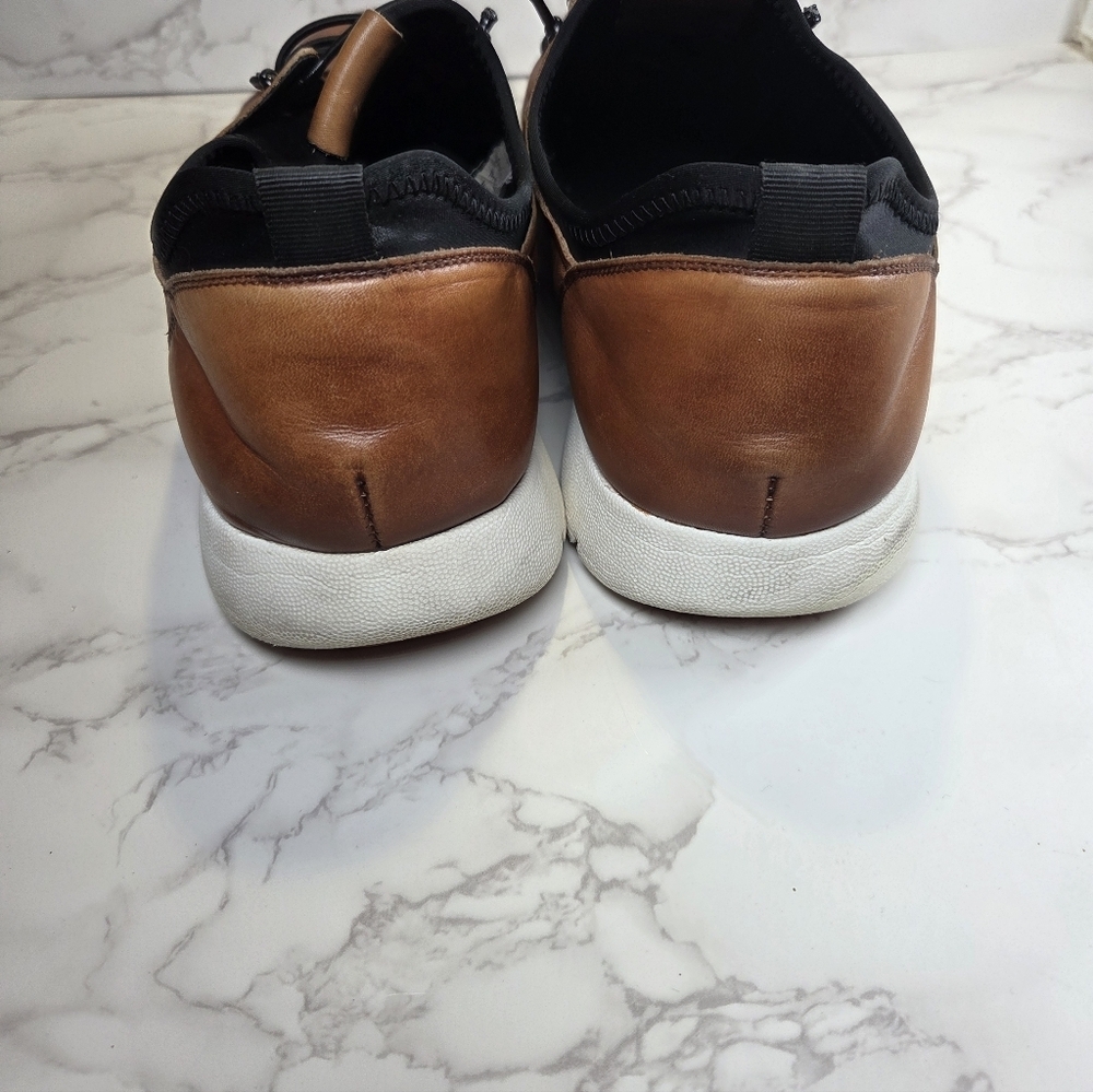 Men's Casual Leather Sneakers - Brown - Picture 6 of 8